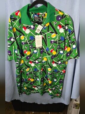 Expressions Green Pool-Ball Print Polo Shirt
